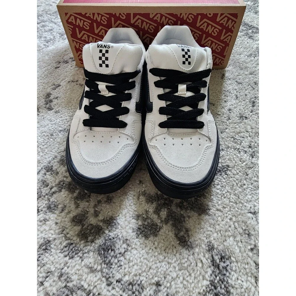 NEW Vans Caldrone Black Outsole Marshmallow White Suede Men's Sneakers Size 8.5 - Picture 6 of 9